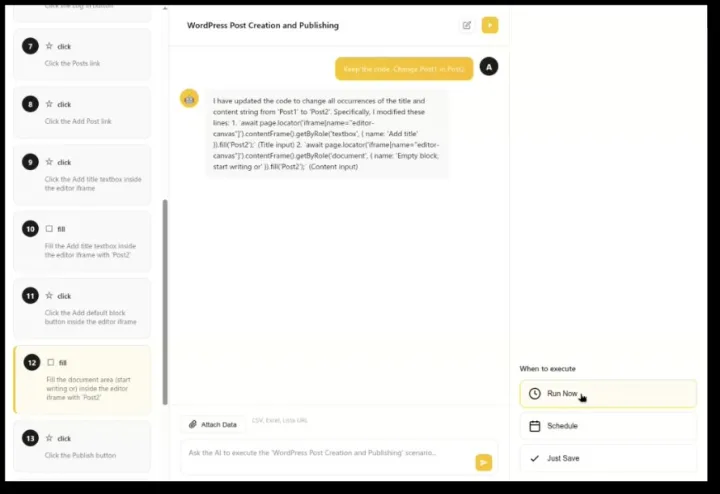 Step 2: User configures and launches the activity via chat