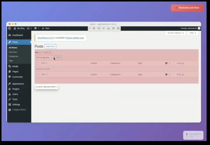 Step 1: User performs the task while Lorenz records the workflow